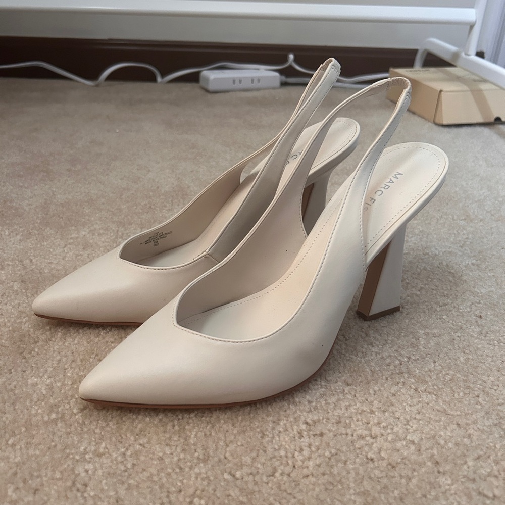 Marc Fisher Beige Slingback Heels